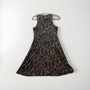 Athleta Women's Sz S Animal Print Soft Flowy Fit And Flare Casual Dress